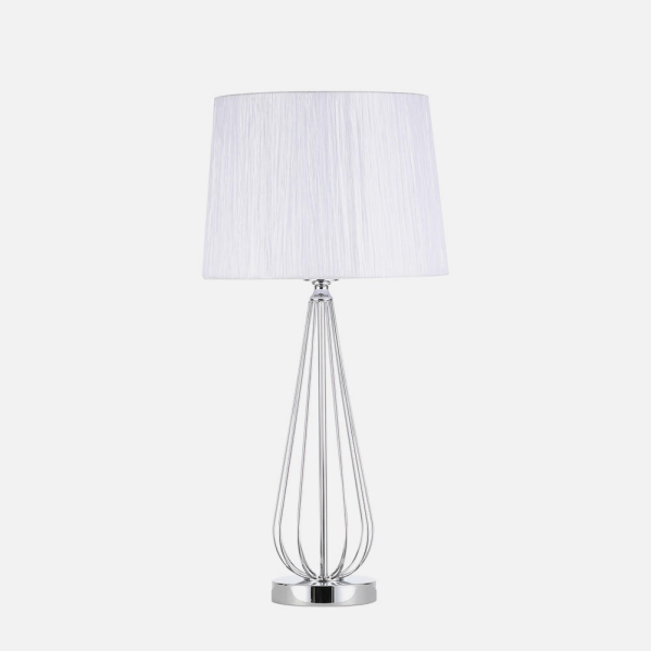 Sobremesa Robina 1xe27 Cromo C/pant Blanca  62x30x30 Cm