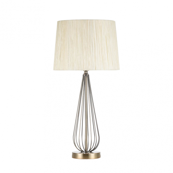 Sobremesa Robina 1xe27 Cuero C/pant Beis 62x30x30 Cm