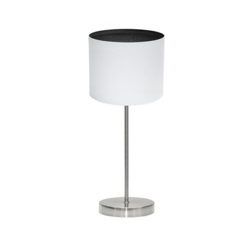 Sobremesa Tatiana 1xe14 Niquel/blanco-mad.Negra 42x17x17 Cm