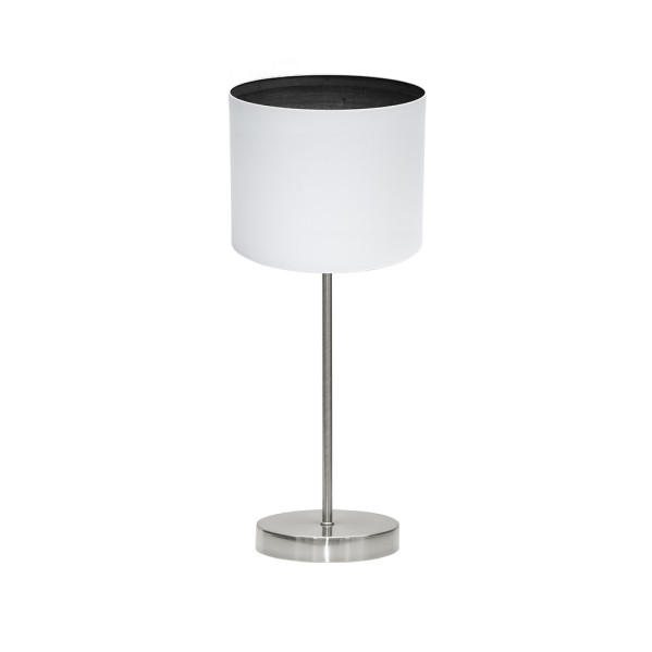 Sobremesa Tatiana 1xe14 Niquel/blanco-mad.Negra 42x17x17 Cm