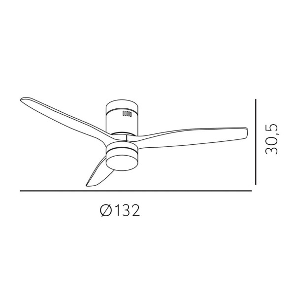 Ventil 20w Dc Aguilon Blanco 3 Aspas Blancas 6 Velocidades C/remoto, Reg.Intensidad, Temporizador 30,5x132x132 Cm