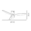 Ventil 20w Dc Aguilon Blanco 3aspas Haya 6 Vel Ocidades C/remoto Tempor. Reg.Int. 30,5x132x132cm