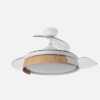 Ventilador Dc Provenza 72w 7200lm Blanco/haya 3asp.desplegables 36/51x50/107d.3col, Remoto, Temporizador, Memoria