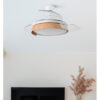 Ventilador Dc Provenza 72w 7200lm Blanco/haya 3asp.desplegables 36/51x50/107d.3col, Remoto, Temporizador, Memoria