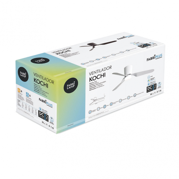 Ventilad 18w Dc Kochi Niquel 3 Aspas Plata 6 Veloc. 3000k, 4000k, 6000k C/remoto Y Temporizador 132 D 2025