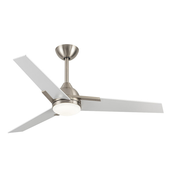Ventilador 22w Dc Argestes Niquel 3 Aspas Blancas  6Velocidades 3Colores 2180lm 132D C/remoto, Memoria Y Temporizador