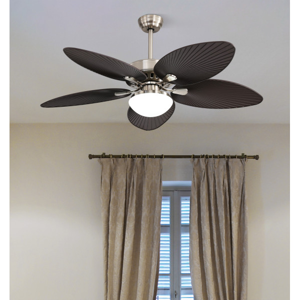 Ventilador  Dc Borasco 24w Niq/marron 5 Asp.6 Vel 132d 2950lm Remoto.memor.y Temp.3000-4000-6000k