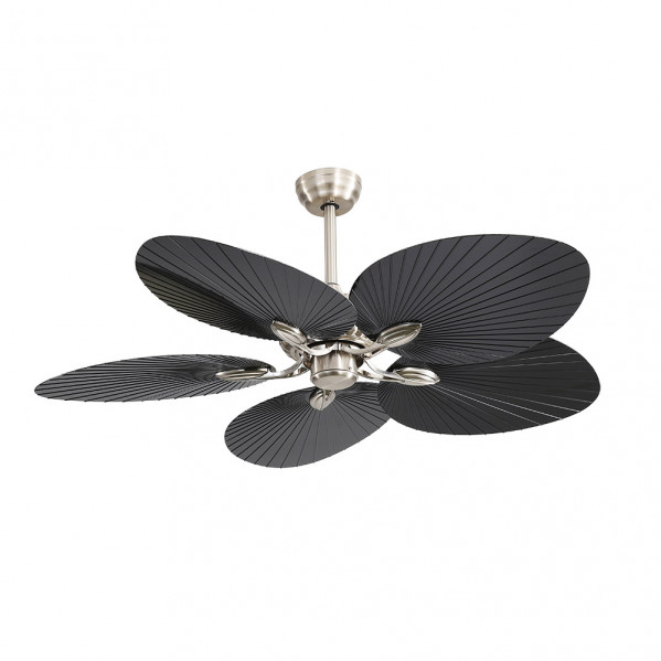 Ventilador  Dc Chaw 24w 2950lm Niquel/negro 5asp.6vel.132d  C/remoto, Memoria Y Temp.3000-4000-6000k