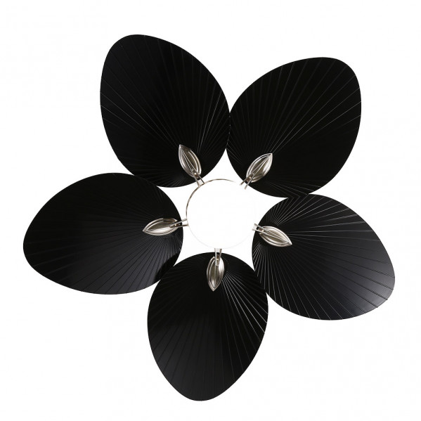 Ventilador  Dc Chaw 24w 2950lm Niquel/negro 5asp.6vel.132d  C/remoto, Memoria Y Temp.3000-4000-6000k
