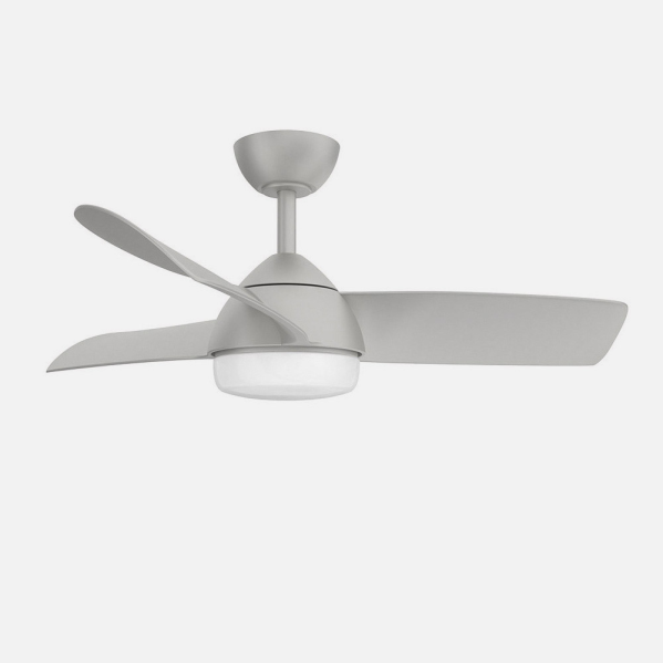 Ventilador 24w Dc Haur Plata 3 Asp.6 Veloc.107d  2 Tijas C/remoto, Memoria Y Temp.3000-4000-6000k