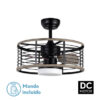 Ventilador Dc 24w Pella Negro/Madera 3 Aspas 50d  2540lm 6 Velocidades  3000-4000-6000k C/remoto, Memoria Y Temporizador