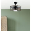 Ventilador Dc 24w Pella Negro/Madera 3 Aspas 50d  2540lm 6 Velocidades  3000-4000-6000k C/remoto, Memoria Y Temporizador