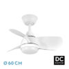 Ventilador Dc 24w Pirdo Blanco 3 Aspas 60d 2400lm 6 Vel. 3000-4500-6000k C/remoto, Memoria Y Temporizador