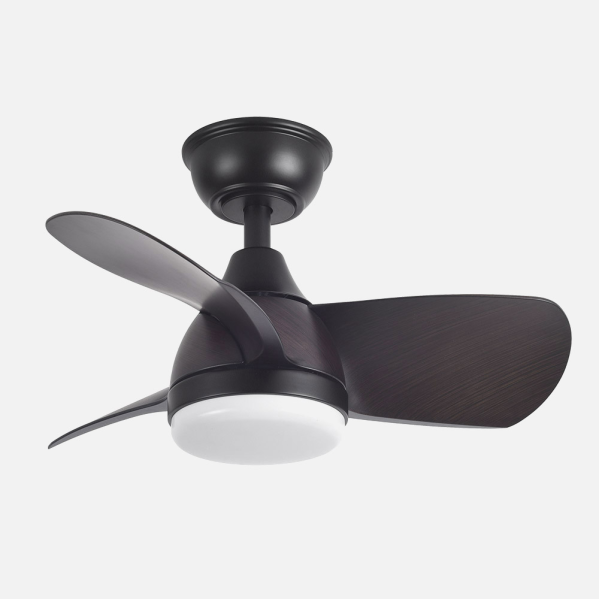 Ventilador Dc 24w Pirdo Negro/marron 3 Aspas 60d 2400lm 6 Velocidades 3000-4500-6000k C/remoto, Memoria Y Temporizador