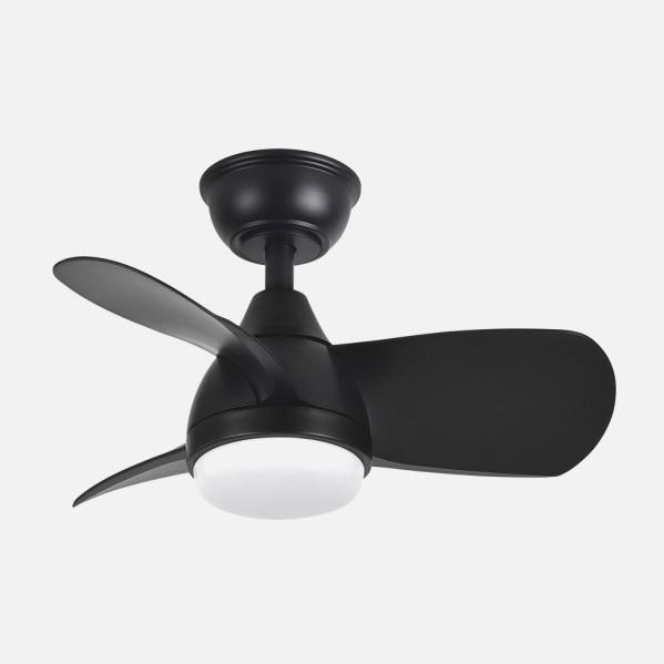 Ventilador Dc 24w Pirdo Negro 3 Aspas 60d 2400lm 6 Velocidades 3000-4500-6000k C/remoto, memoria Y Temporizador