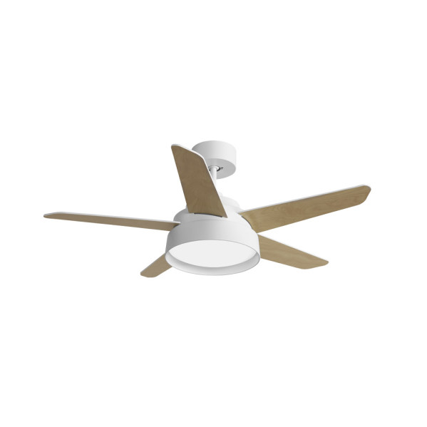 Ventilador 25w Dc Blanco Lebeche 5 Aspas Rev.  Blanca/haya 6 Vel. 3000-4000-6000k 132d Remoto,memoria Y Temporizador