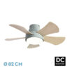 Ventilador 25w Dc Verde Gregario 5 Aspas Rev.  Blanca/haya 6 Vel. 3000-4000-6000k 82D Remoto,memoria y Temporizador
