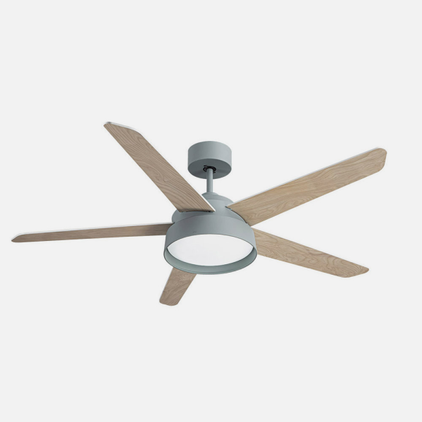 Ventilador 25w Dc Verde Lebeche 5 Aspas Rev.  Blanca/haya 6 Vel. 3000-4000-6000k 132d Remoto,memoria Y Temporizador