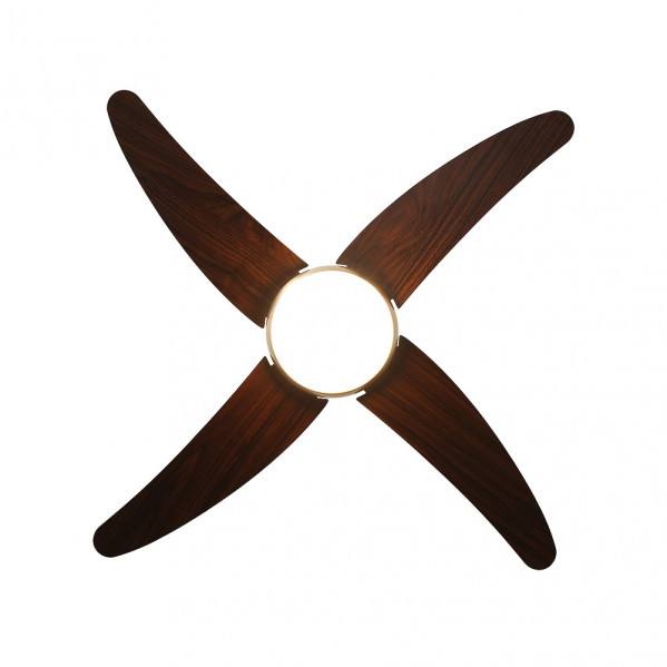 Ventilador 2xe27 Dc Klod Cuero/cerezo4 Asp.6 Vel  117d C/remoto Y Temporizador