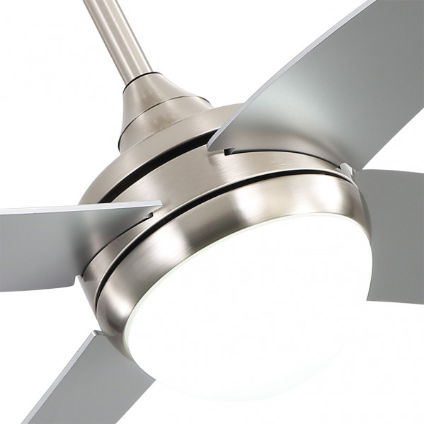 Ventilador 2xe27 Dc Klod Niquel/plata 4 Asp.6 Vel 117d C/remoto Y Temporizador