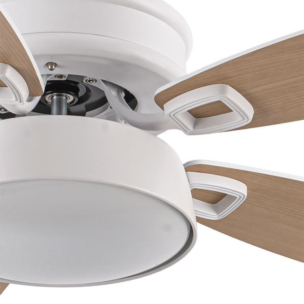 Ventilador 30w Dc Braw Blanco 5 Aspas Blanco/haya  6 Vel. 3 Colores 106,7d C/remoto, Memoria Y Temporizador 2850lm