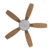 Ventilador 30w Dc Braw Niquel 5 Aspas Plata/haya  6 Vel. 3 Colores 106,7d C/remoto, Memoria y Temporizador 2850lm