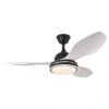 Ventilador 48w Dc Datoo Negro 3 Aspas Blancas  6 Vel. 33/48x122x122cm 3 Color C/remoto,memoria Y Temp.4080lm