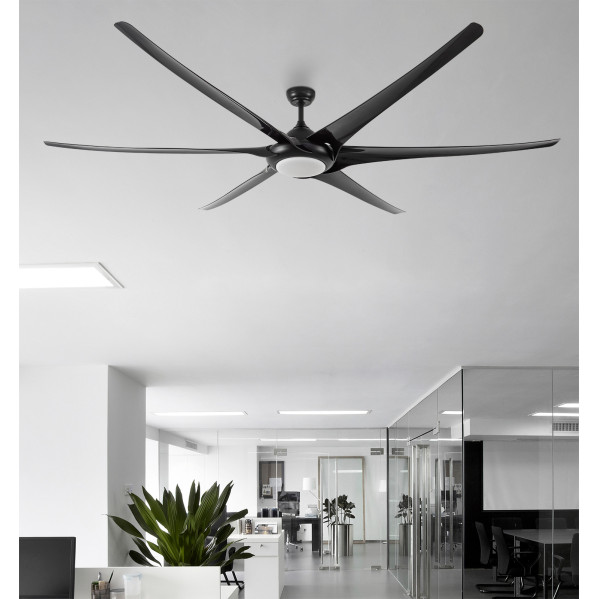 Ventilador 24w Dc Moncayo Negro 6 Aspas 6 Velocidades 254d C/remoto Memoria 3 Temperaturas 2850 Lm