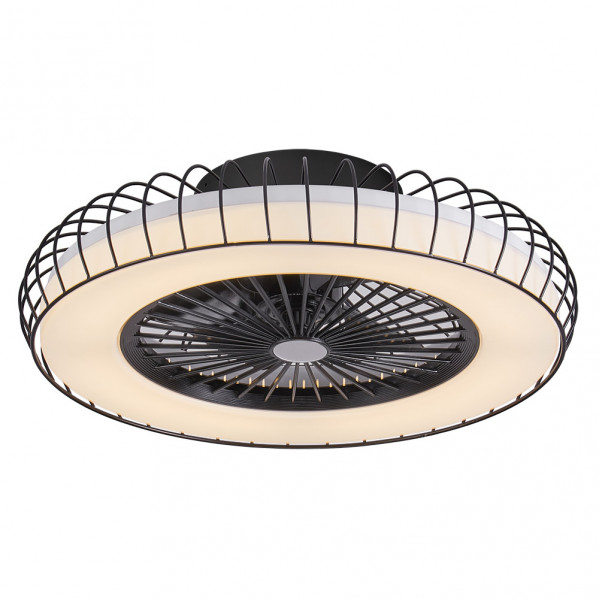 Ventilador 72w Dc Albonez Negro 5 Aspas Transp. 18x53x53cm 6 Vel. 3 Colores C/remoto, Memoria, Temp. Y Reg.Intensidad 6120lm