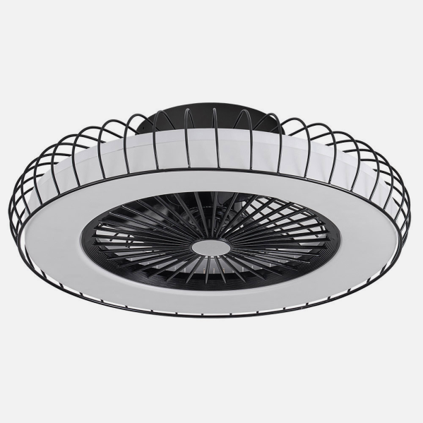 Ventilador 72w Dc Albonez Negro 5 Aspas Transp. 18x53x53cm 6 Vel. 3 Colores C/remoto, Memoria, Temp. Y Reg.Intensidad 6120lm