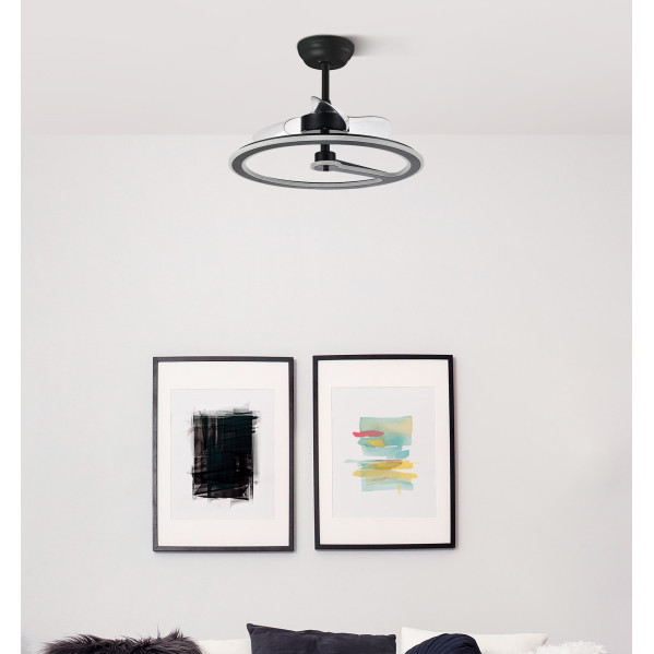 Ventilador 110w Dc Chom Negro 3 Aspas Transp. 46/66x62x62cm  6Vel. 3 Colores C/remoto, Memoria Y Temporizador 9350lm