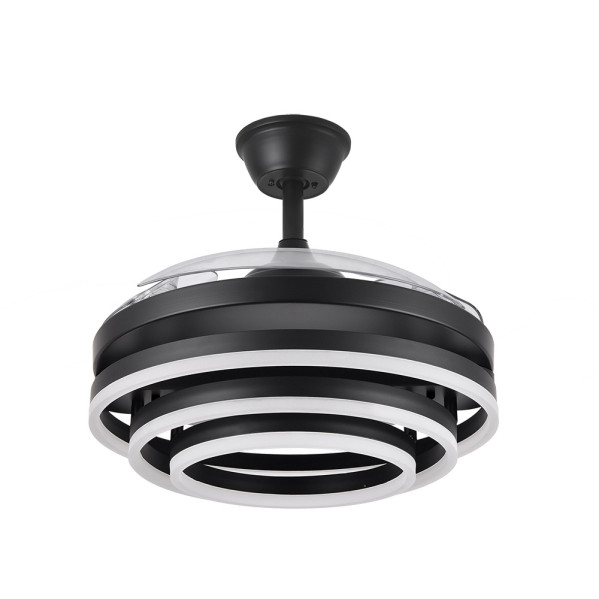 Ventilador 72w Dc Kai Negro 3 Aspas Transp. 6Vel. 3 Colores 43/58x50/107 C/remoto,memoria Y temp. 6120lm
