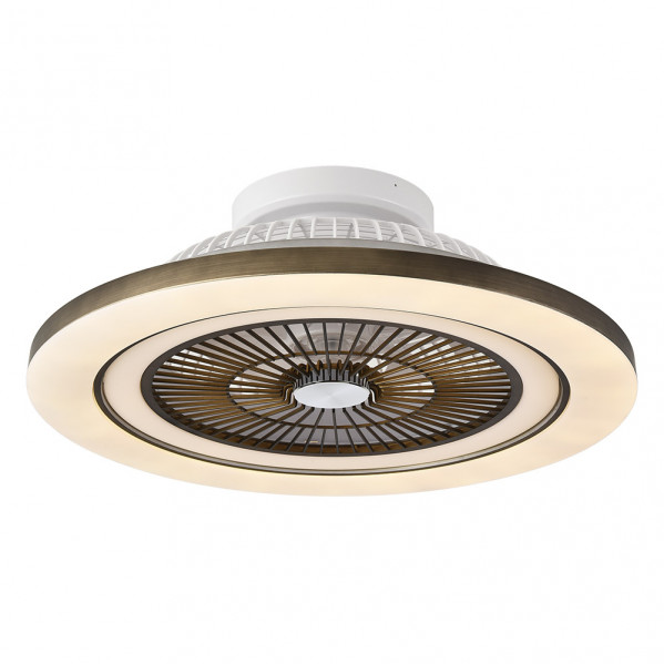 Ventilador 72w Dc Mato Cuero 5Aspas Transp. 22x58x58cm 6 Vel. 3 Colores C/remoto,memoria,temporiz Y Reg.Intensidad 6120lm