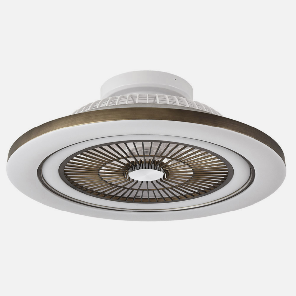 Ventilador 72w Dc Mato Cuero 5Aspas Transp. 22x58x58cm 6 Vel. 3 Colores C/remoto,memoria,temporiz Y Reg.Intensidad 6120lm