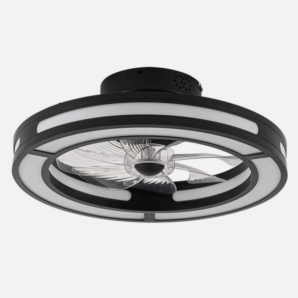 Ventilador DC 58w Kastoria Negro 8 Aspas Abs Transp 50d 6 Velocidades 5900lm 3 Colores C/remoto, Memoria Y Temporizador