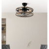 Ventilador DC 4xe27 Arcadia Negro 8 Aspas Transparentes 31/40x50x50cm 6 Velocidades C/remoto Y Temporizador