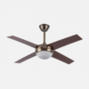 Ventilador Dc Ciro 2xe27 Cuero 4 Asp. Nogal 35/45x116,8d Remoto Y Temporizador