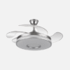 Ventilador Dani 59w 6980lm Niquel 4 Aspas Desplegables 6 Velocidades107d 3000-4000-6000k Remoto, Reg.Int, Memori Y Tempor