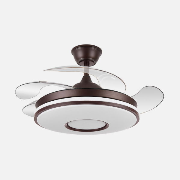 Ventilador Dc Dani 59w 6980lm Marron 4 Aspas desp.107d 3000-4000-6000k Remoto, Reg.intensidad, Memoria Y Temporizador