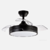 Ventilador Dc 48w Olimpia Negro 3aspas 91d 4800lm 6vel 3000k,4500k,6000k, Remoto+temporizador+memoria
