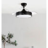 Ventilador Dc 48w Olimpia Negro 3aspas 91d 4800lm 6vel 3000k,4500k,6000k, Remoto+temporizador+memoria