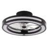 Ventilador Dc 58w Anastasia Negro/plata 8 Aspas 60d 5900lm 6 Vel. 3 Colores Remoto,memoria,temporizador