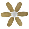 Ventilador Dc Alves 2xe27 Blanco Con 6 Aspas Rev. Blanco/haya 41x85d  C/ Remoto Y Temporizador