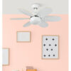 Ventilador Dc Alves 2xe27 Blanco Con 6 Aspas Rev. Blanco/haya 41x85d  C/ Remoto Y Temporizador