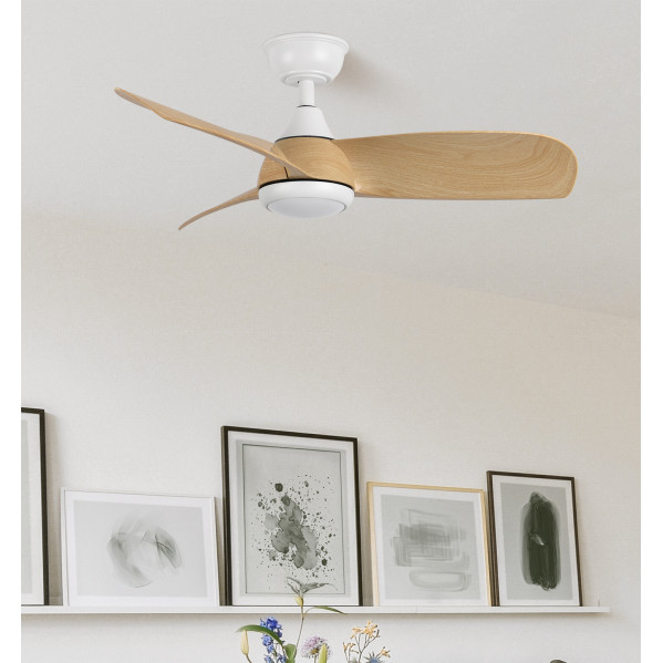 Ventilador Dc Atomo 24w Blanco 3aspas haya 91d 2640l 6vel 3000k,4000k,6000k Remoto+memoria+temporizador