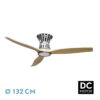 Ventilador Dc Baltir 18w Niquel/haya 3aspas132d Regulable Intensidad 2250lm 3000k,4000k,6000k Remoto+temporizador+memoria