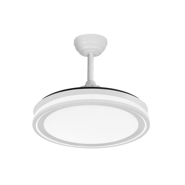 Ventilador Dc Bandido 59w Blanco 4aspas 107d 5900lm 3500-4000-6500k Remoto+Reg.intensidad+memoria+temporizador