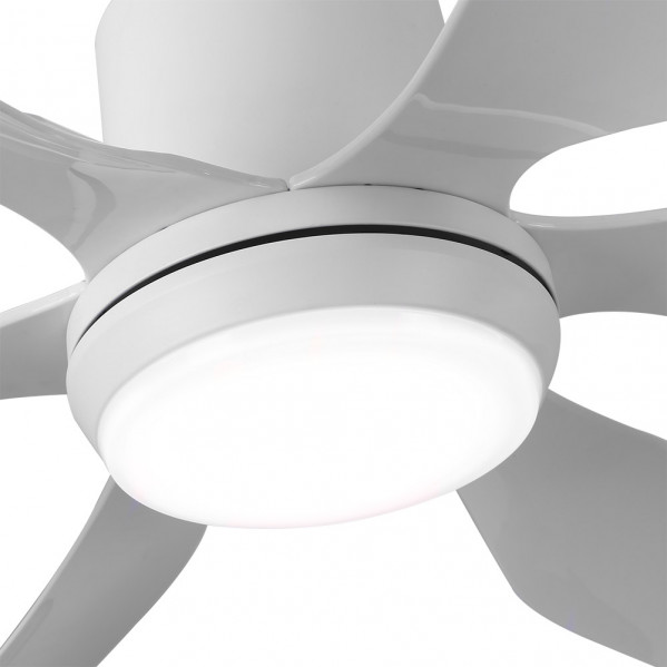 Ventilador Dc Otto 24w 2950lm Blanco 6 Aspas Blancas Reg.x167d 3000-4000-6000k 2tijas C/remoto, Memoria Y Temporizador