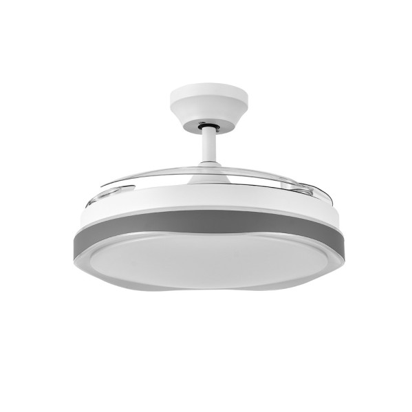 Ventilador Dc Blondi Blanco/gris 72w 3aspas 107d 7200lm 6vel 3000k,4500k,6000k, Remoto+temporizador+memoria