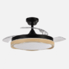 Ventilador Dc Blondi Negro/madera 72w 3aspas107d 7200lm 6vel 3000k,4500k,6000k Remoto+temporizador+memoria